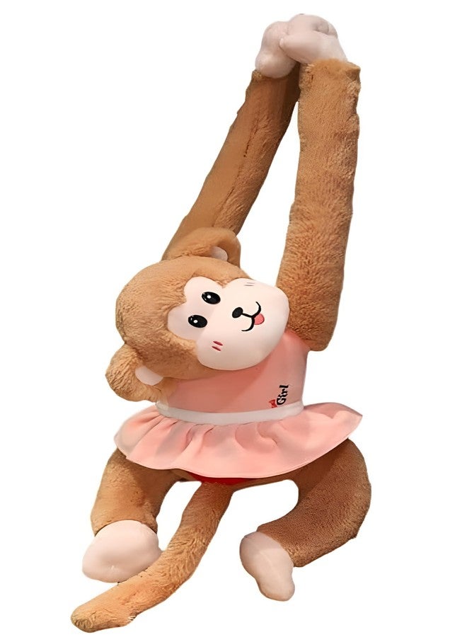 Tickles Long Sleeve Monkey Hanging Soft Stuffed Plush Animal Toy for Kids Boys & Girls Birthday Gift (Size: 60 cm Color: Pink) - Image 1